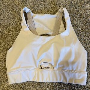 Athleta White High-Neck Performance Bra with Racerback